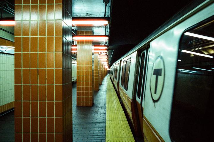 Boston's Orange Line on Cinestill 800T - Canon AE-1