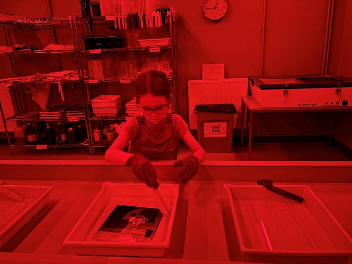 Darkroom trip with the 7yo. Just magic