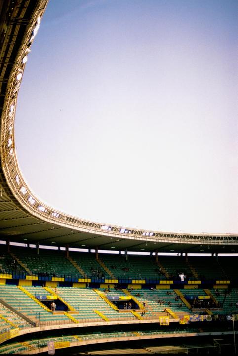 Italian football match, shot on Nikon F3 + Kodak Gold 200