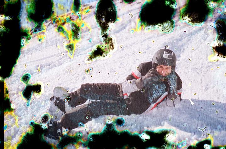 Disposable. Film was left in a drawer for years and a liquid, which i don't remember what, got onto my films and produced this defect.