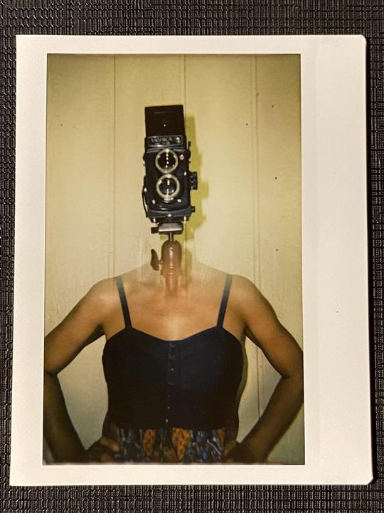 This is my camera. There are many like it but this one is mine. Double exposure self portrait on Fuji instax instant wide film using lomo instant wide.