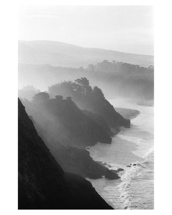 Big Sur. Olympus OM-1N, 135mm f3.5, HP5 @1600