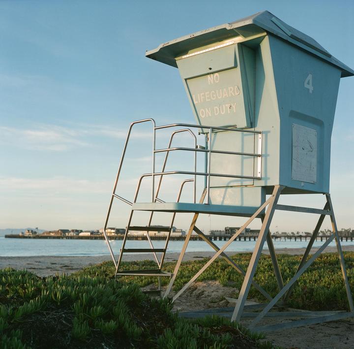 No Lifegaurd On Duty. Rolleiflex 2.8f, Fuji Pro 400h