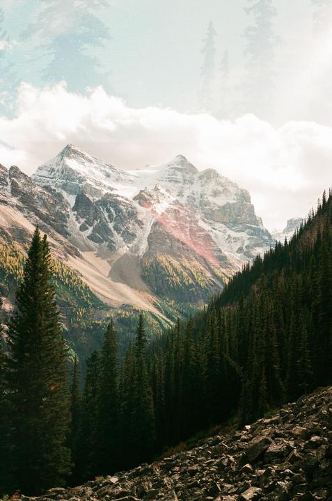 A hike in Banff - first shot is a double exposure [Voigtlander Bessa R, 35mm f/2.5 Color Skopar, Fujifilm Superia 400]