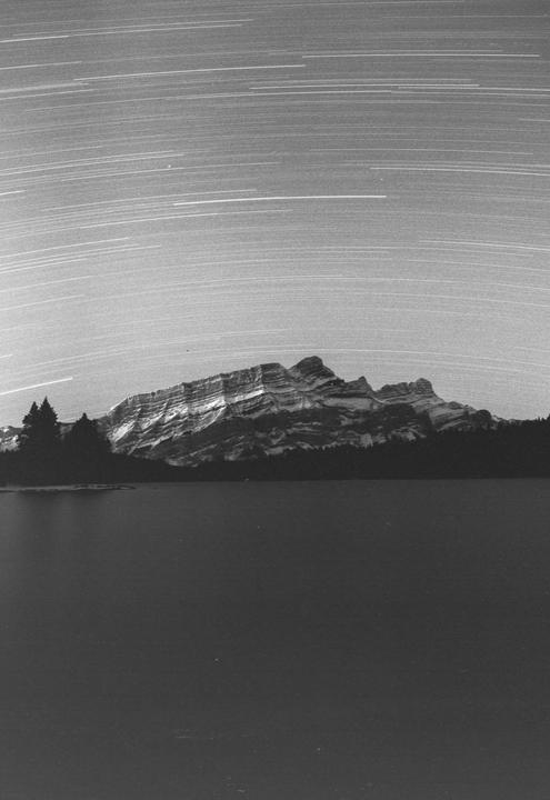 ~75 min exposure at Two Jack Lake [Pentax 645n + 45-85mm f4.5. Fuji Acros 100]