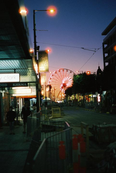 Chill night walk [Pentax SP / 55mm f1.8 / Cinestill 800t]
