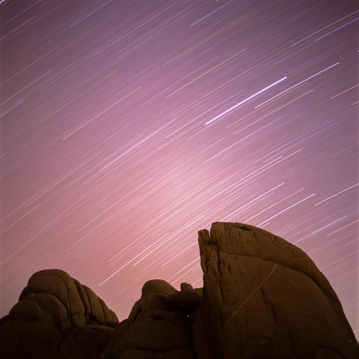Joshua Tree Jumbo Rock Star Trails [Hasselblad 500CM, 80mm f/2.8, Fuji Provia 100F]