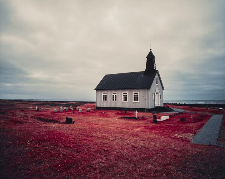 Strandarkirkja - Iceland [Mamiya 7, 50mm, Kodak Aerochrome, O56 Filter]