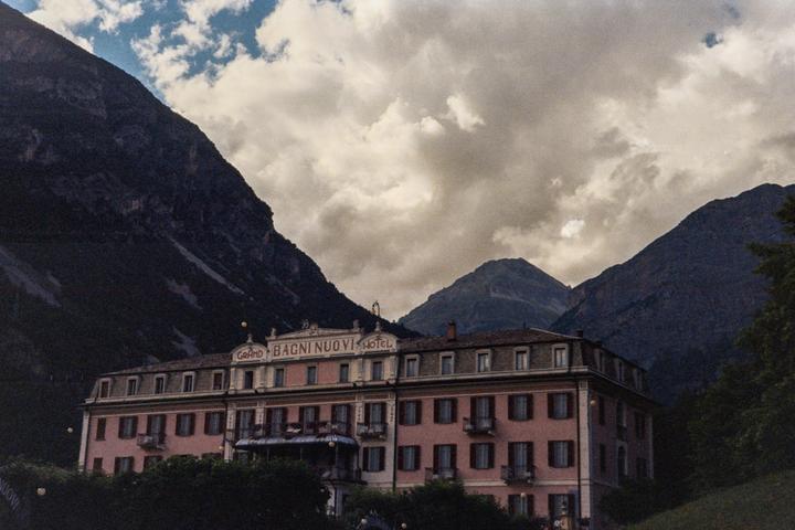 Grand Bagni Nuovi Hotel [Canon F-1 ; FD f1.4 SSC ; Cinestill 400D, not sure]