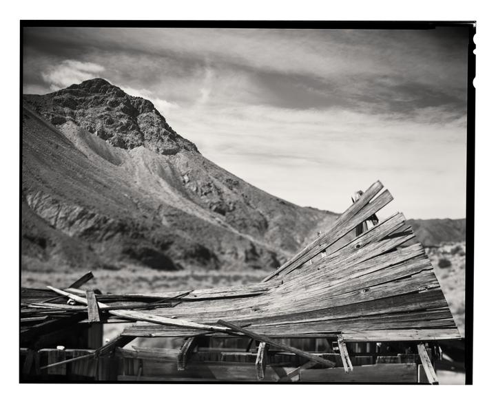 Contradictions; abandoned mine camp, CA (8x10 HP5+, Fuji W 300mm, Chamonix Alpinist X)