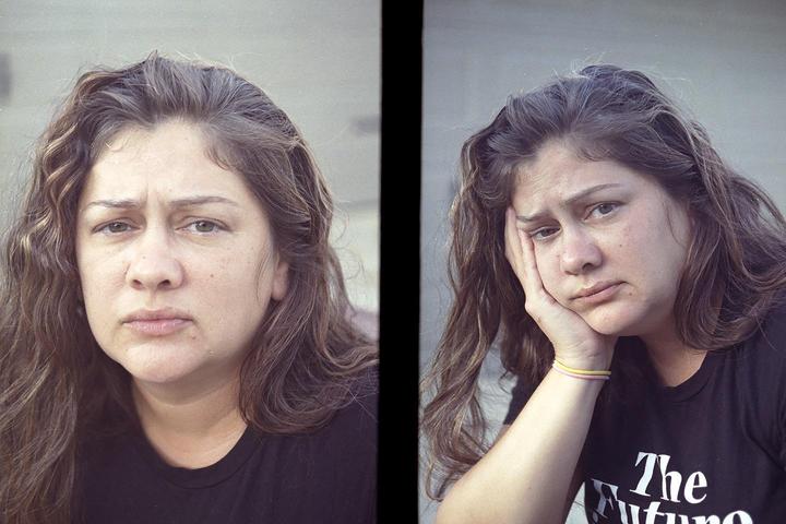 My wife Jessica. Olympus Pen F half frame/Gold 200