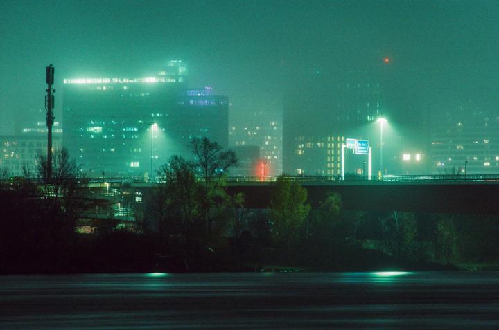 Vienna Skyline at a foggy night