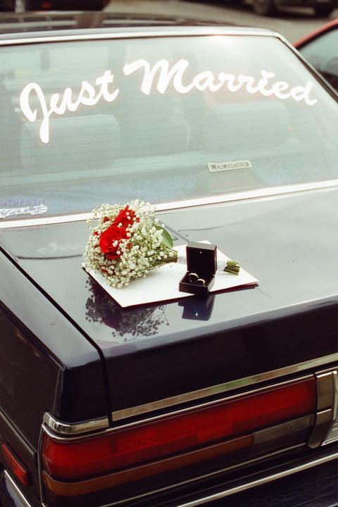 Just Married (Nikon F100, 50/1.4, Cinestill 400D}