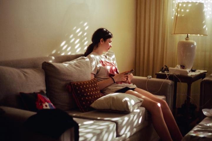 In grandmother's living room [Nikon FM2 + Helios-81N + Kodak Vision 3 250D].
