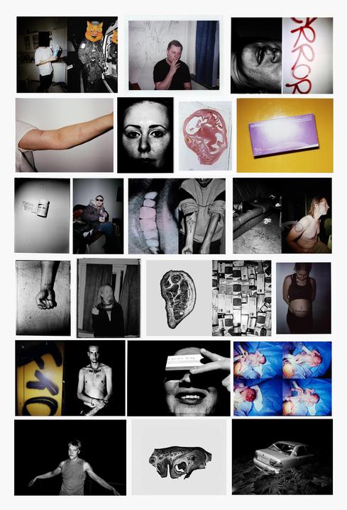 This is work i mostly did about 10 years ago, just gettin around to finalizing it into some sort of complete work. I was mostly interested in doing work that would be manic and messy, to create something with its own identity. I counted at least 11 different cameras, from 35mm to 8x10".