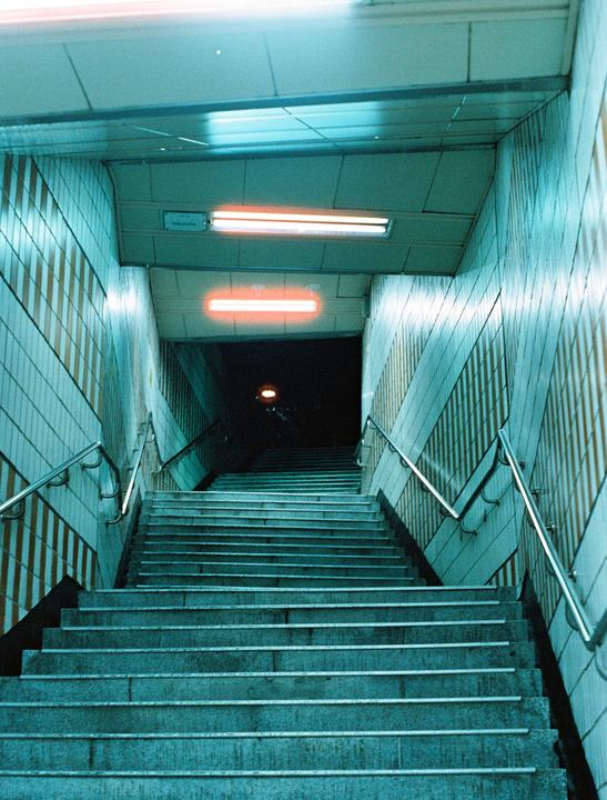 Crooked Ascent [Minolta X-570, 50mm MD, Cinestill 800T]