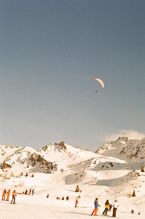 I think I accidentally rewound a bit mid roll and I'm undecided as to whether I think its cool or very upsetting. Les Arcs Ski Resort [Canon A1, 50mm 1.8, Kodak Gold]