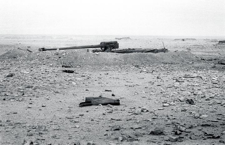 35th Anniversary of Desert Storm: A destroyed Iraqi artillery battery on Objective White, Day 3 of the Ground War. A substitute photograph for the images I didn’t take, and those I choose not to share. Near As Salman, Iraq. February 1991. [3000 x 1933] [Nikon FA, 85mm f/2 on Tri-X 400]