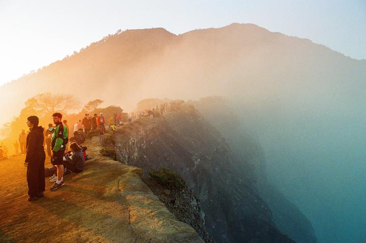 Sunrise on Mt. Ijen [Nikon FM2n, 28mm f/2.8, Portra 800]