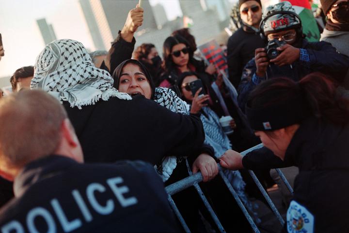 Palestine Protest in Chicago shot on Colorpro & Gold - Canon AE1 + 50 mm FD