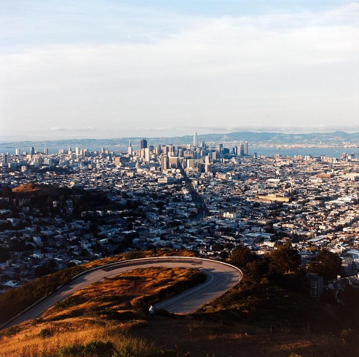 Downtown from Twin Peaks [Mamiya 6+75mm, Kodak Portra 400]