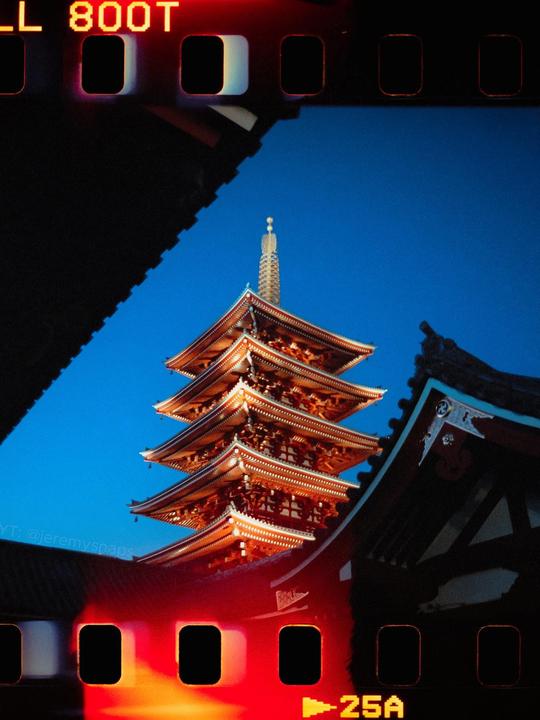 Asakusa on Canon AE-1 | FD 28mm 2.8, 135mm 2.5 | Cinestill 800T 135