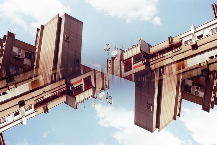 Belgrade, double exposures with splitzer (Pentax LX, Kodak Ektar)
