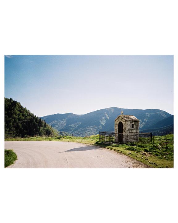 A small chapel in Greece. [Olympus AF-10 Super, Kodak Gold 200]