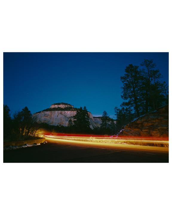 Blue hour mountain / Nikon F3 28mm / CineStill 800T