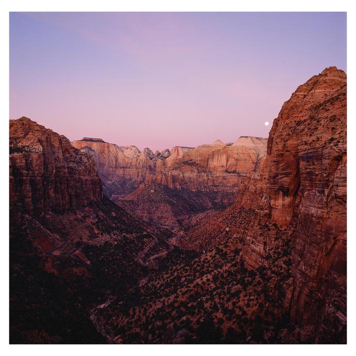 Moon over Zion(Hasselblad 501cm, 50mm cf, Provia 100f)
