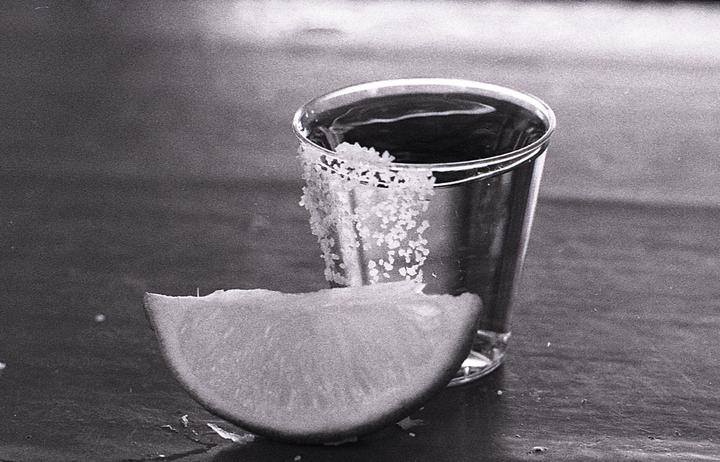 Tequila on Film. Ilford 400. I took this years ago sitting in a bar on S. Padre Island, TX.