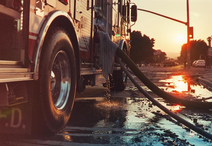 Fire truck | Contax G2 | Cinestill 800T