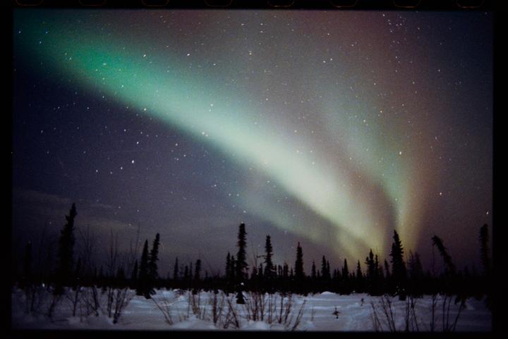 Aurora w/ Canon 1N, 28mm f/1.8 Cinestill 800t