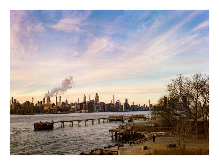 Golden Hour over Manhattan from Brooklyn. Bronica ETRS, 50mm f/2.8, Portra 800