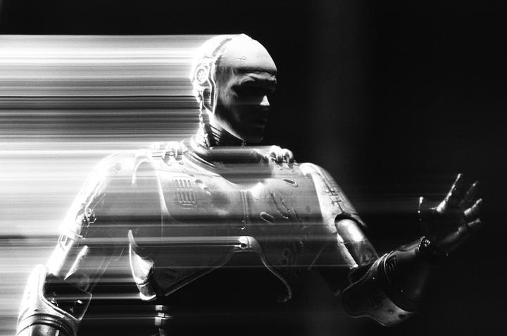 Robocop (Nikon FM, Nikkor 105mm Micro f/2.8, Cinestill BWXX)