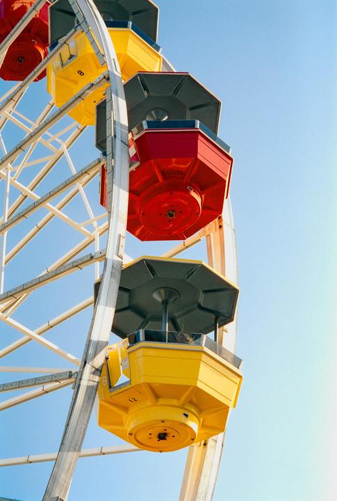Santa Monica Pier Ferris Wheel // Canon Elan 7 // Sigma 85mm f/1.4 // Cinestill 400D