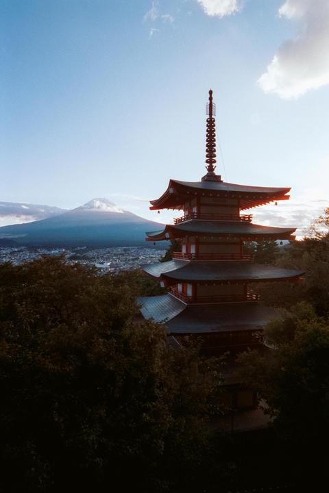 Nine views of Mount Fuji [ Canon A-1/New F-1 | nFD 20-35mm, 80-200mm, 50mm | Various film stocks (see caption) ]