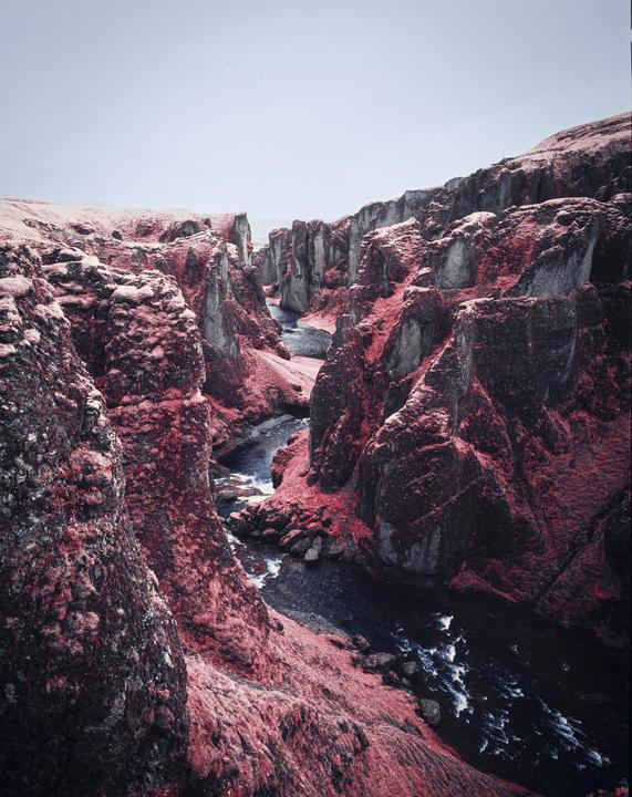 Fjadrargljufur Canyon - Iceland [Mamiya 7, 50mm, Kodak Aerochrome, O56 Filter]