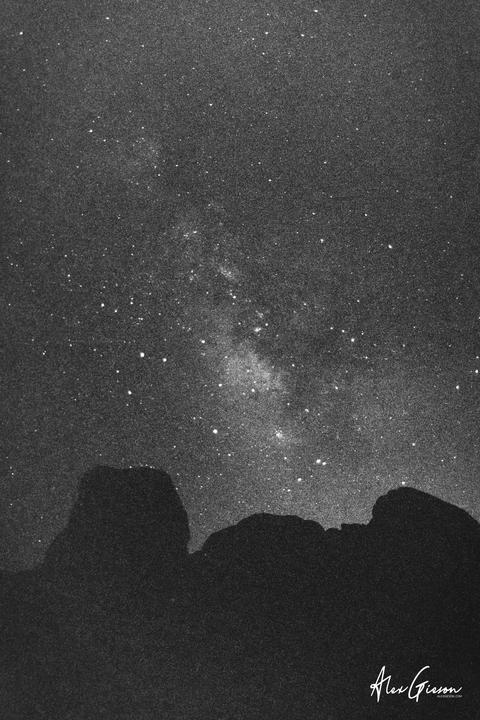 My first attempt at astrophotography on film! Canon-AE1, 28mm f/2.8, Ilford Delta 3200