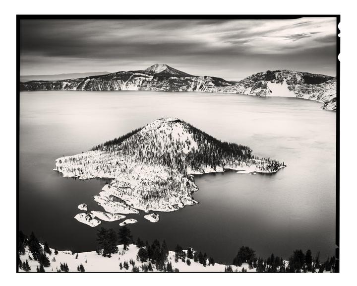 Crater Lake, Winter Morning (8x10 HP5+, Fuji A 240mm, Chamonix Alpinist X)