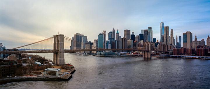 Brooklyn Bridge Fujifilm GA645zi, Ektar 100, 2 shots merged