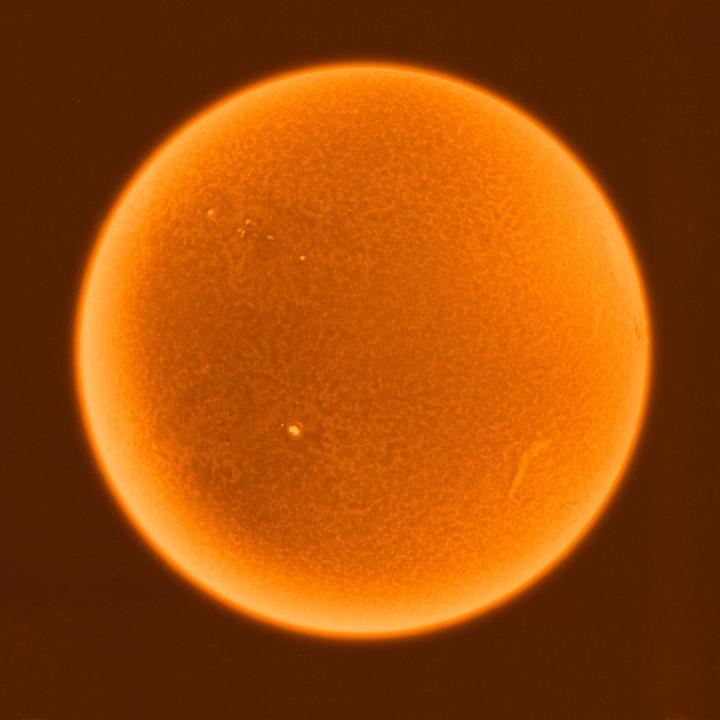 The surface of the sun [Adox Scala 50, Nikon F5, 1760mm telescope, colorized]