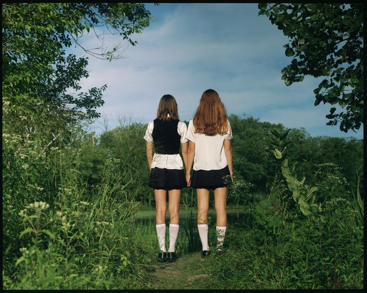 Scanned this photo in today and am so happy with the colors! This is Olivia and Amelia skipping school to go to the lagoon last summer. Shot with my Pentax 67 on Portra 400.