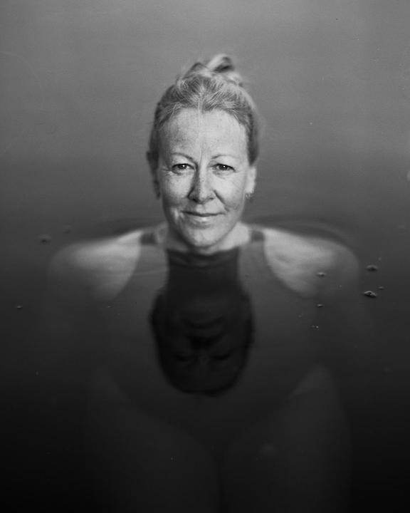 Open Water Swimmer - Speed Graphic, Aero Ektar 178mm f/2.5, Ilford FP4+