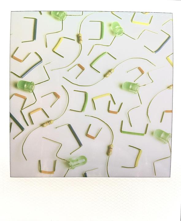 Jumpers, resistors, and diodes (Sinar F, Polaroid i-Type, 180mm 5.6)
