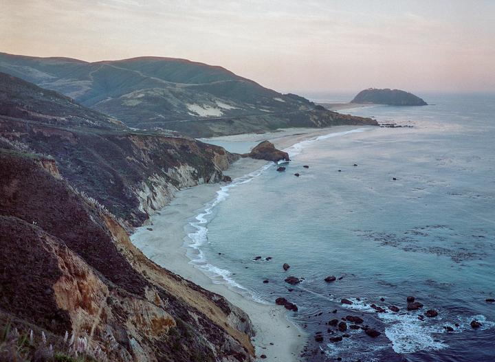 dawn in Big Sur - which comp do you prefer? [Fujifilm GS645S, Cinestill 800T]