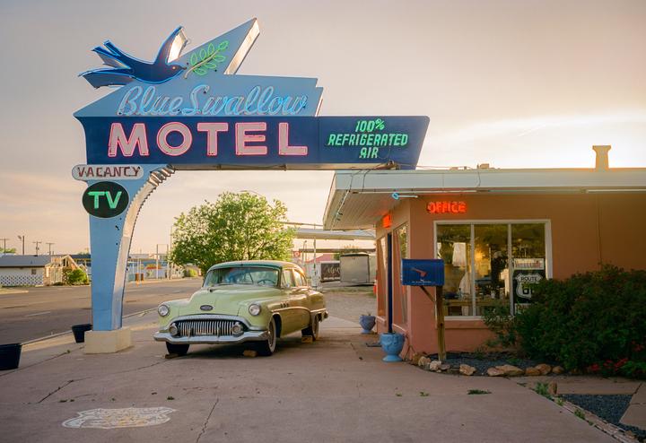 Blue Swallow Motel, Tucumcari, New Mexico. Fujifilm GW690II, Kodak Portra 400.