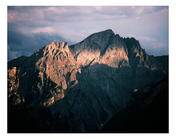 Alpenglow. Zenza Bronica ETRS, Zenzanon 200mm f/4, Fujifilm Velvia 100. Shot in the East-Tyrolian Alps near Lienz.