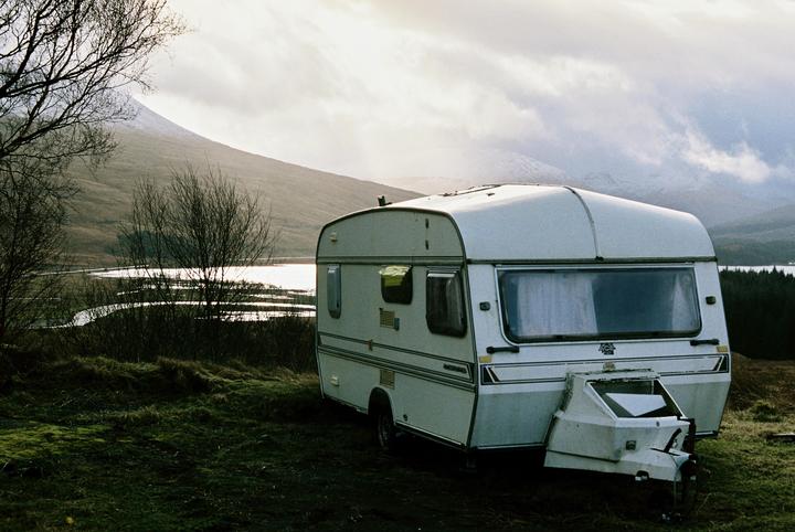 Abandoned trailer in the Scottish Highlands. (Pentax Super A, 50mm f/1.7, Portra 160)