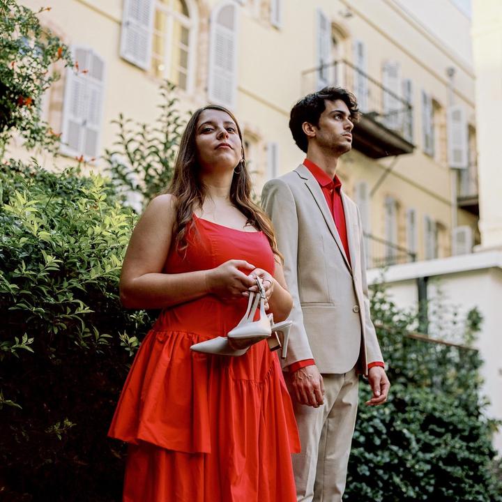 First couples’ portrait session with medium format